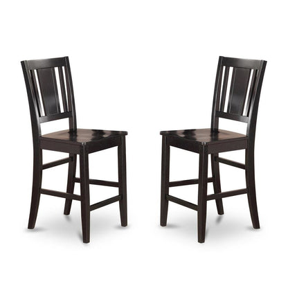 Elegant Counter Height Chairs – Wooden Bar Stools with Back, Black