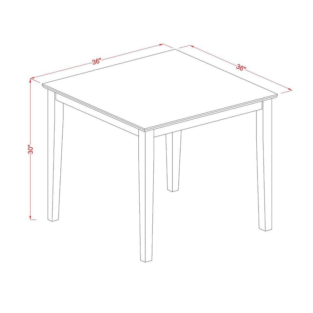 Small Square Wood Kitchen Table, Natural Finish, Dining Nook Furniture
