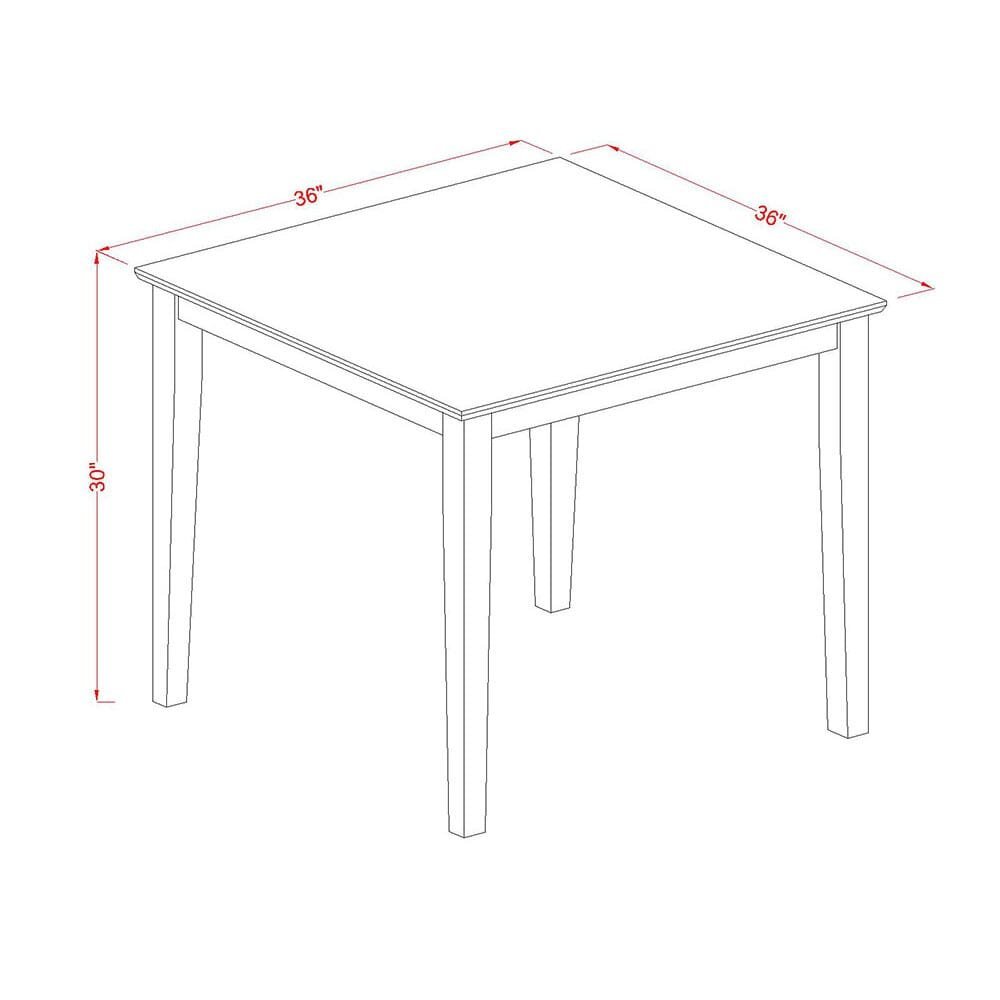 Square Dining Table, Oak Finish, Solid Wood, Mid Century Style