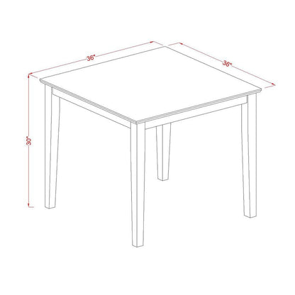 Square Dining Table, Oak Finish, Solid Wood, Mid Century Style