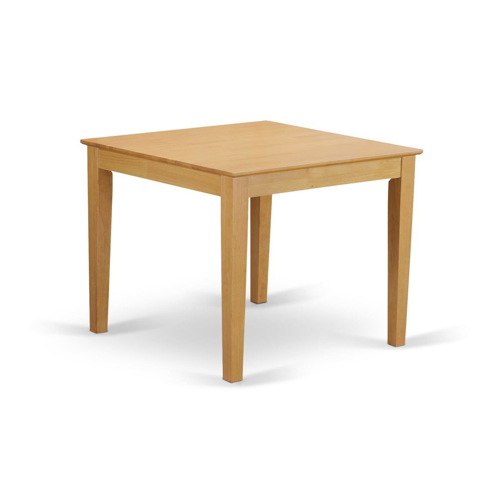 Square Dining Table, Oak Finish, Solid Wood, Mid Century Style