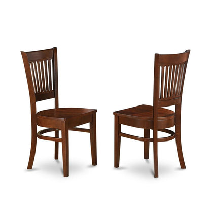 Dining Chairs Set of 2, Espresso Finish, Wood Seat, Slatted Back