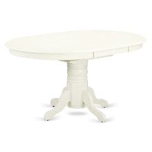 Oval Dining Table, Linen White, Butterfly Leaf, Solid Wood Pedestal