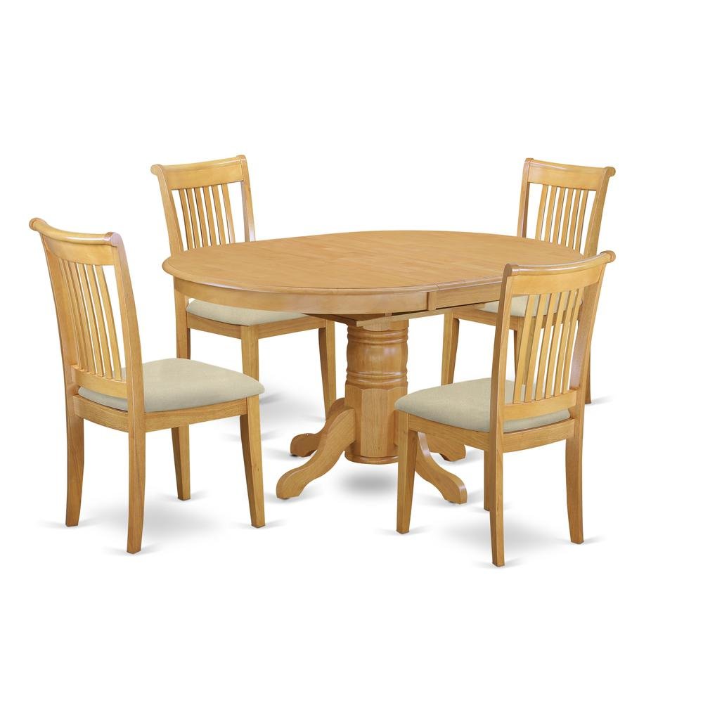 Oak Solid Wood 5 Pc Breakfast Nook Table Set, Chairs for Kitchen