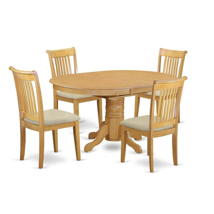 Oak Solid Wood 5 Pc Breakfast Nook Table Set, Chairs for Kitchen