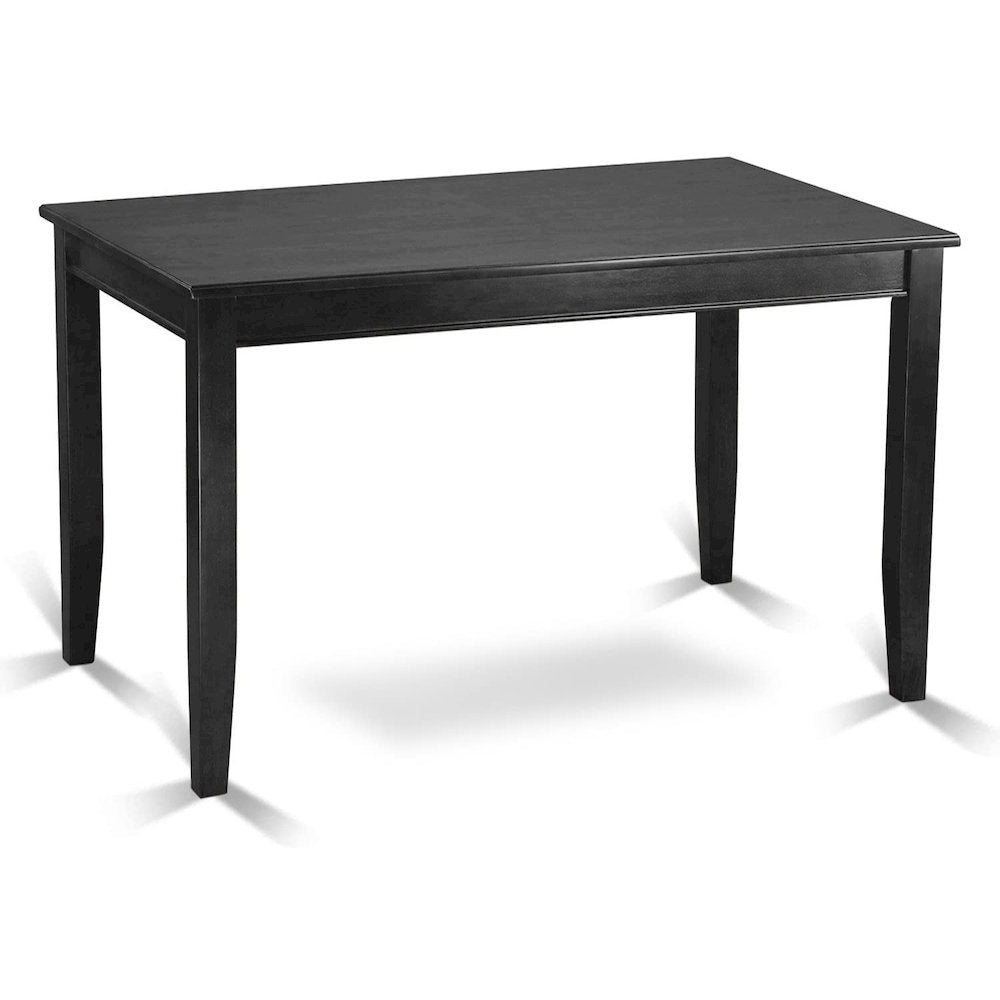 Counter Height Rectangular Table, Black Finish, Solid Wood, 30x48 Dining