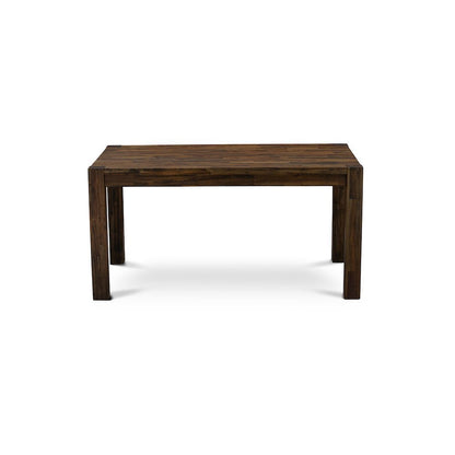 Rectangular Dining Table, Distressed Jacobean, Solid Wood, 60-Inch