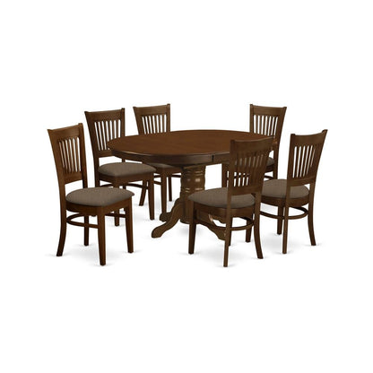 Solid Wood Dining Table Set for 6 with Chairs, 7 Pcs Kitchen Ensemble