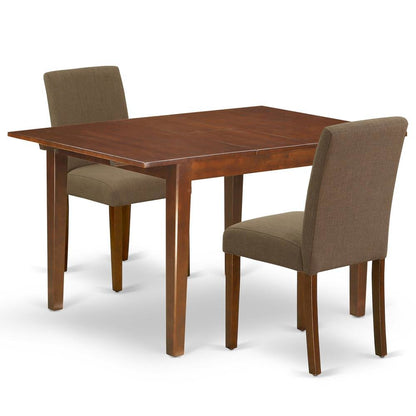 Solid Wood Drop Leaf Dining Table and Chairs for Small Spaces, Brown