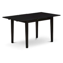 Rectangular Wood Dining Table, Black Finish, Butterfly Leaf, Solid Wood