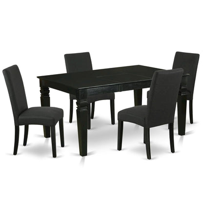 Elegant Black Dining Room Table Set – Kitchen Table and Chairs for 4