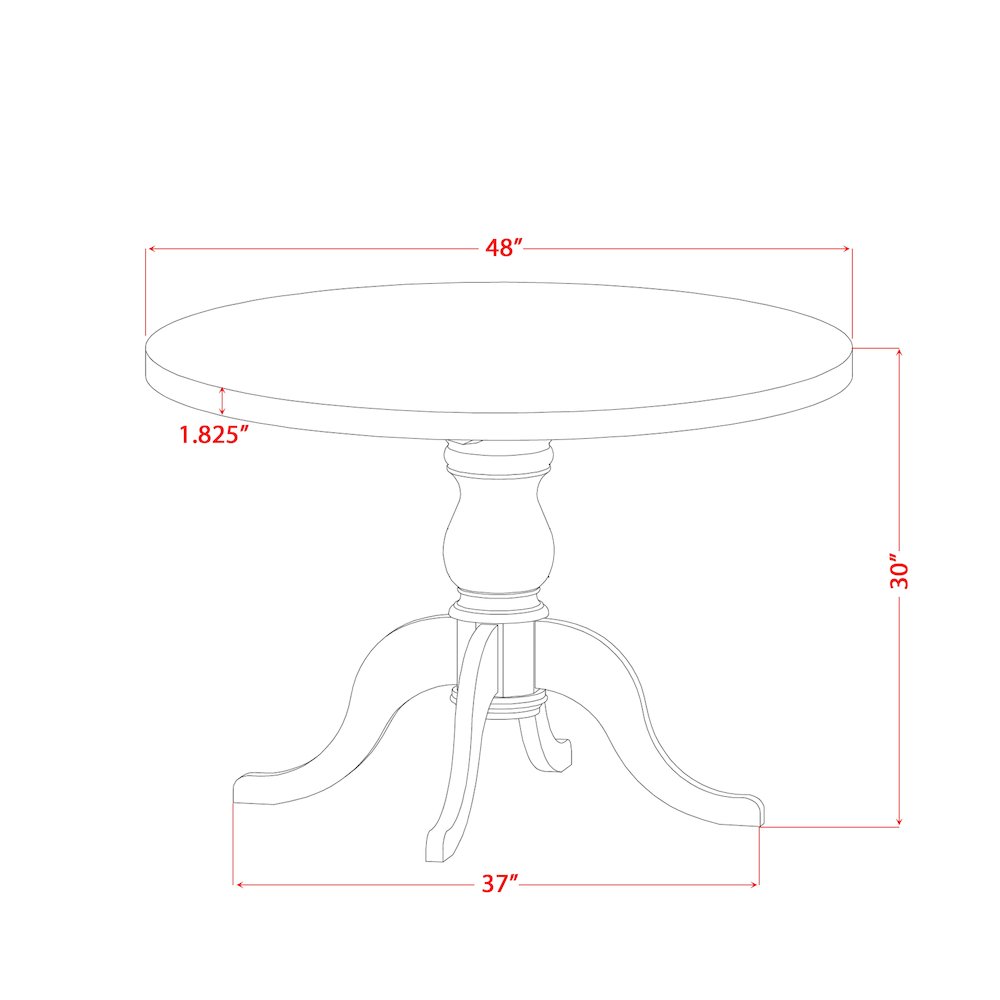 7 Piece Dining Table Set Consists Of 48" Round Table In Navy Blue Color