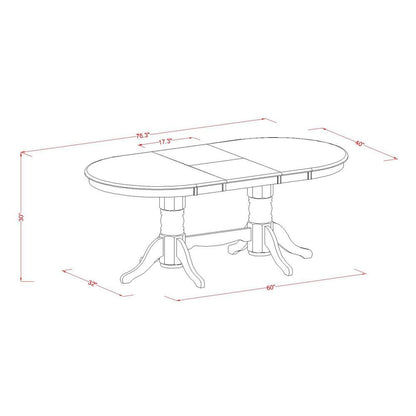 Dining Room Set Linen White, VAEN9-LWH-57