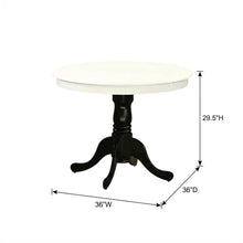 Linen White Round Pedestal Dining Table, Traditional, Seats 4