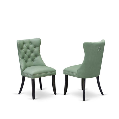 5 Piece Dining Set Consists Of 48" Round Table In Willow Green Color