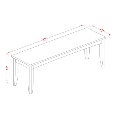 Parfait  Dining  Room  Bench  with  Wood  Seat  in  Black  and  Cherry  Finish