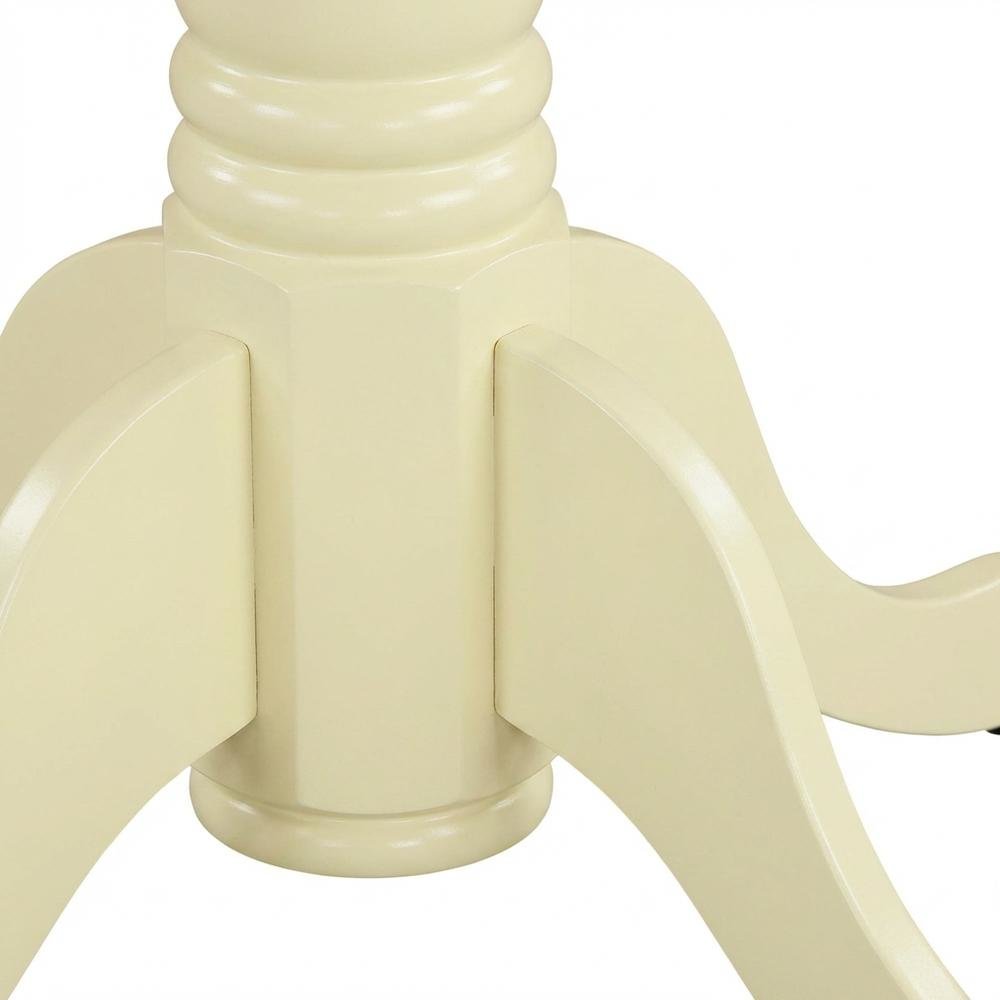 Oak Round Pedestal Dining Table, Buttermilk Accent, Seats 4