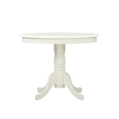Round Kitchen Table & Chairs, Wood 3-Piece Set, Small Space, Linen White