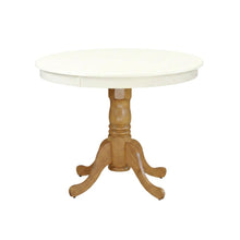 Linen White Oak Round Pedestal Dining Table, Seats 4