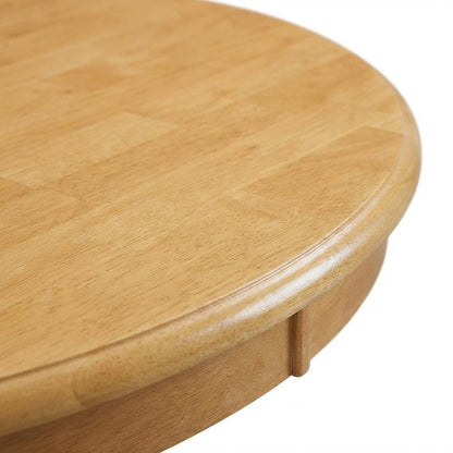 Oak Round Pedestal Dining Table, Buttermilk Accent, Seats 4