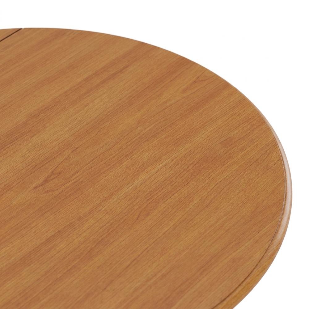 Wood Dining Set 3-Piece, Drop Leaves & Slatted-Back Chairs