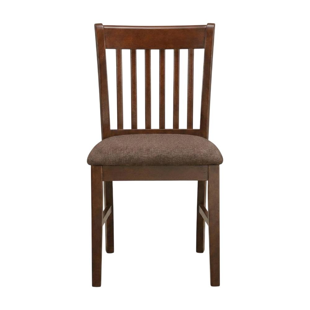 Wood Round Pedestal Dining Table & Chairs 5-Piece Set, Mahogany