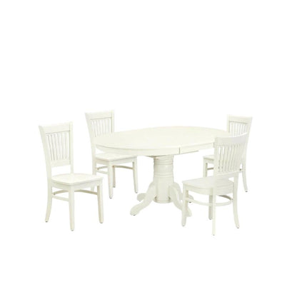 Oval Dining Table 5-Piece Set, Butterfly Leaf & Mid-Century Chairs