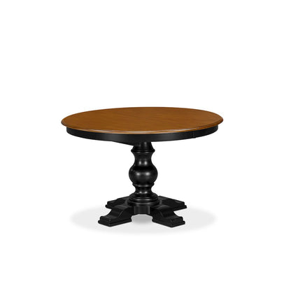7-Piece Modern Kitchen Table Set, Black & Cherry