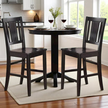 Elegant Counter Height Chairs – Wooden Bar Stools with Back, Black