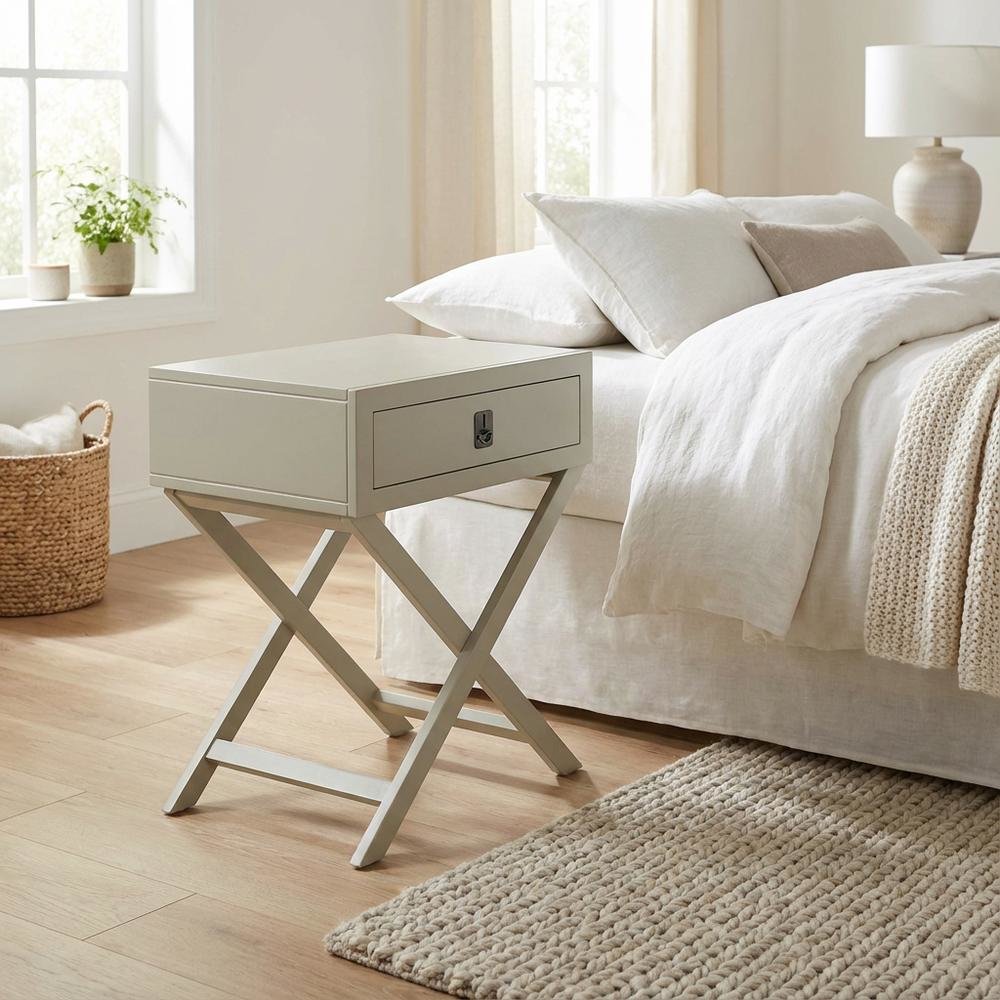 Urban Gray Night Stand with Compact Design and Versatile Storage