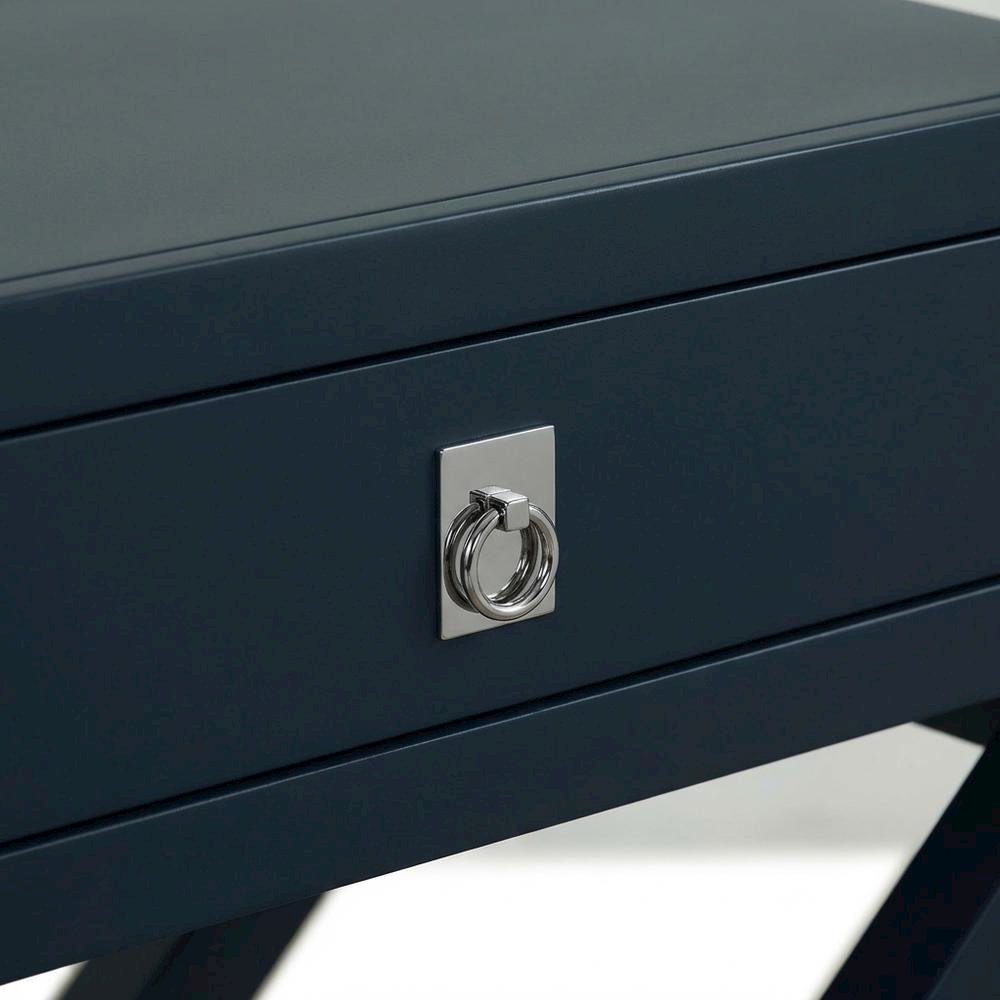 Navy Blue Nightstand with Modern Design and Durable Construction