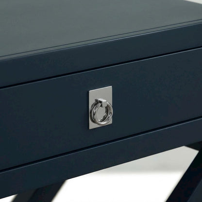 Navy Blue Nightstand with Modern Design and Durable Construction