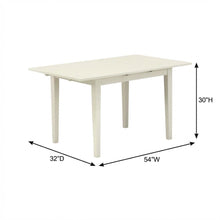 Linen White Rectangular Dining Table, Butterfly Leaf, Seats 4