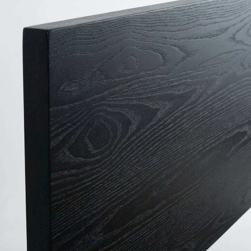 Solid Wood Platform Bed, Headboard & Footboard, No Box Spring, Ebony Oak, King