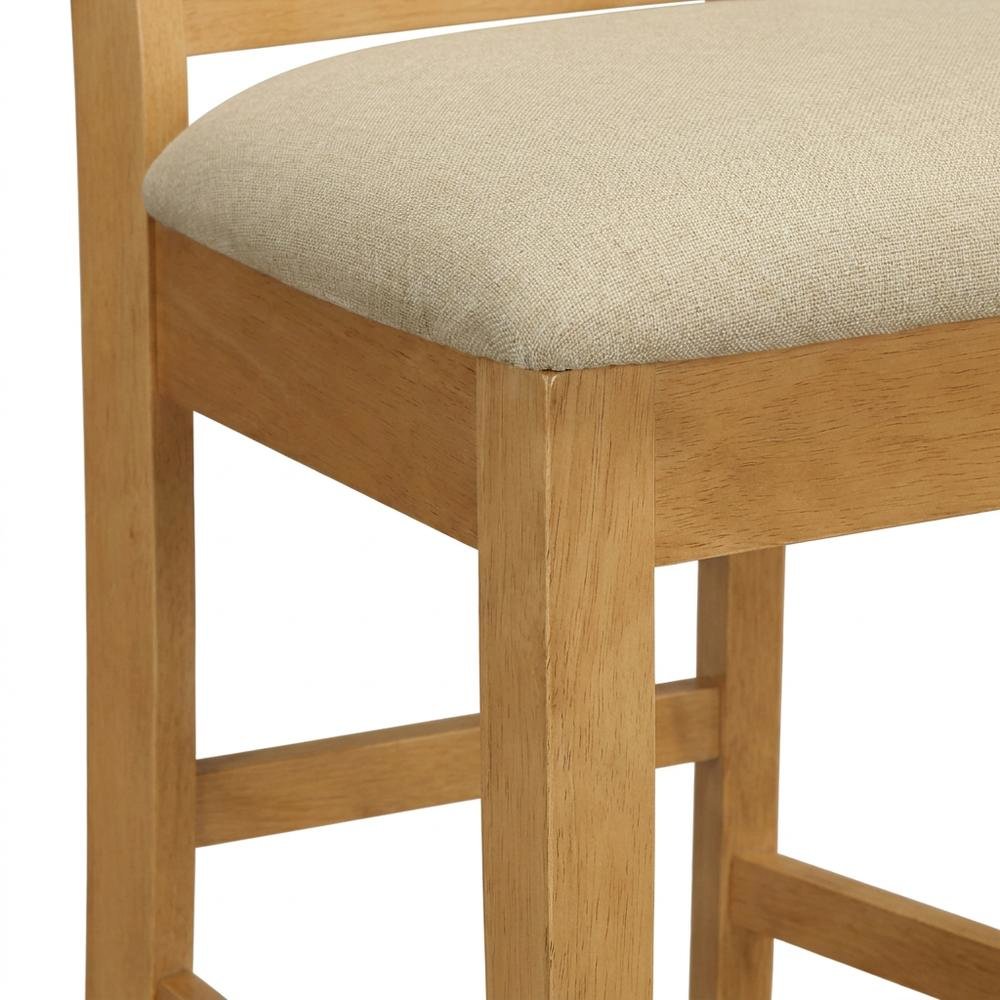 Solid Wood Round Dining Table & Chairs 3-Piece Set, Small Dinette, Oak