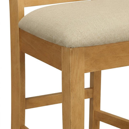 Solid Wood Round Dining Table & Chairs 3-Piece Set, Small Dinette, Oak