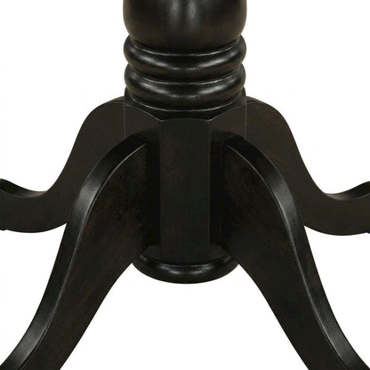 Solid Wood Round Dining Table & Chairs 3-Piece Set, Small Dinette, Black