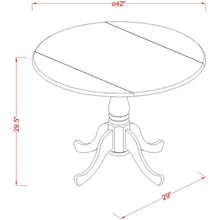 3-Piece Dining Set, Round Table, Drop Leaf, 2 Wood Chairs, Black Finish