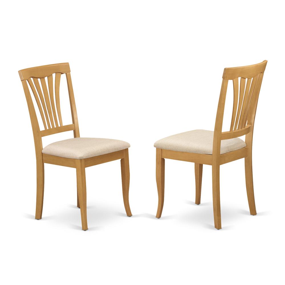 East West Furniture - ESAV3-OAK-C - 3-Pc Dining Room Table Set - 2 Dining Room Chairs and 1 Kitchen Dining Table (Oak Finish)