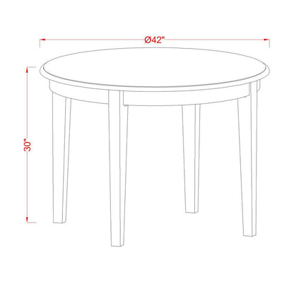 BOST3-CAP-C 3 PC small Kitchen Table set-round Table and 2 Dining Chairs