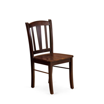 HBDL3-MAH-W - 3-Pc Dining Room Table Set- 2 Kitchen Dining Chairs and Dining Room Table - Wooden Seat and Slatted Chair Back - Mahogany Finish