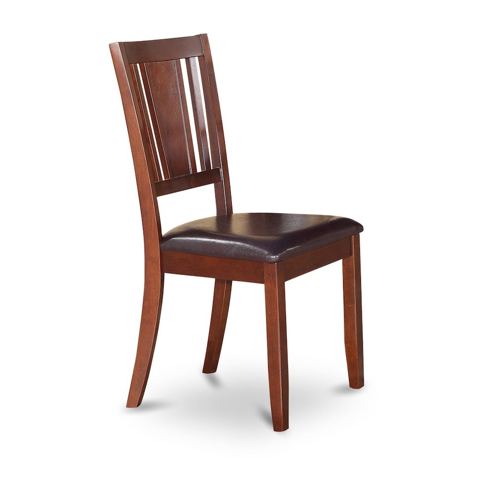 East West Furniture - ESDU3-MAH-LC - 3-Pc Modern Dining Room Set - 2 Kitchen Dining Chairs and 1 Dining Room Table (Mahogany Finish)