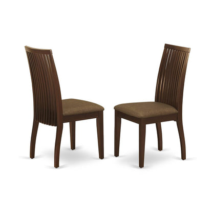 East West Furniture - ESIP3-MAH-C - 3-Pc Modern Dining Room Table Set - 2 Wood Dining Chairs and 1 Kitchen Dining Table (Mahogany Finish)