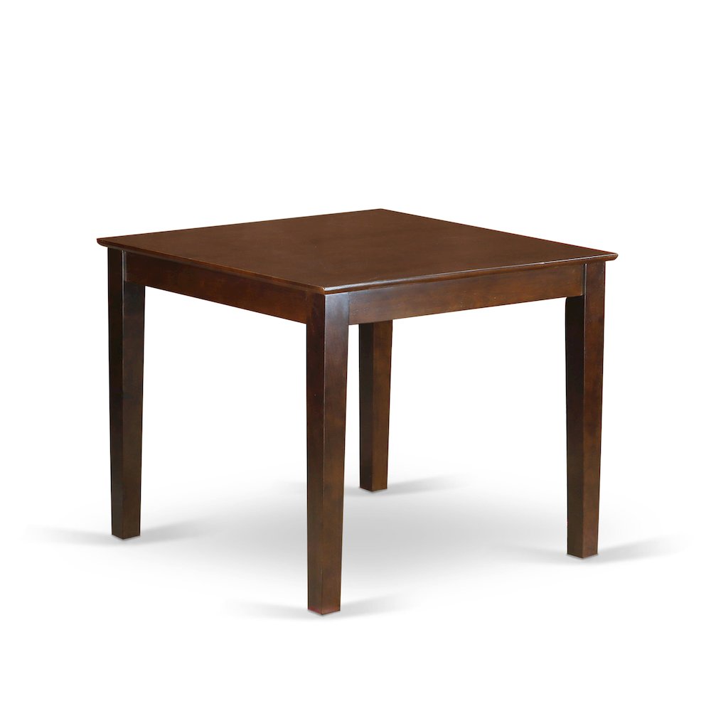 East West Furniture OXFO5-MAH-46 5-Piece Kitchen Room Table Set Includes 1 Dining Table with Square Table top and 4 Brown Linen Fabric Dining Chairs Button Tufted - Mahogany Finish