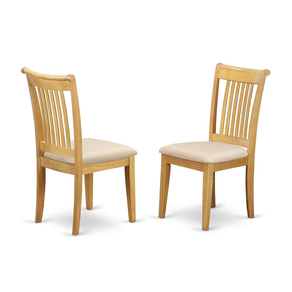 East West Furniture - ESPO3-OAK-C - 3-Pc Dining Room Table Set - 2 Wood Dining Chairs and 1 Dining Room Table (Oak Finish)