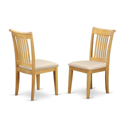East West Furniture - ESPO3-OAK-C - 3-Pc Dining Room Table Set - 2 Wood Dining Chairs and 1 Dining Room Table (Oak Finish)