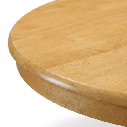 Oak Black Round Pedestal Dining Table, Traditional, Seats 4