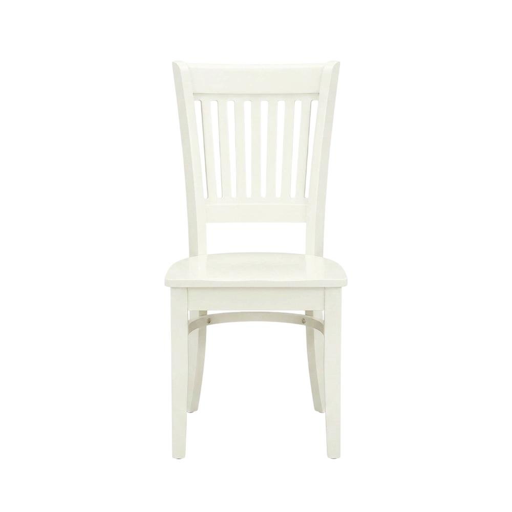 Solid Wood Round Kitchen Dining Table 5-Piece with Slatted Chairs