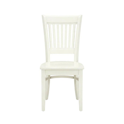 Solid Wood Round Kitchen Dining Table 5-Piece with Slatted Chairs