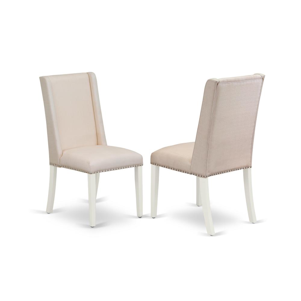 East West Furniture 5-Pc Kitchen Dinette Set Included 4 Dining room chairs Upholstered Nails Head Seat and Stylish Chair Back and rectangular dining Table with Distressed Jacobean dining table Top - L